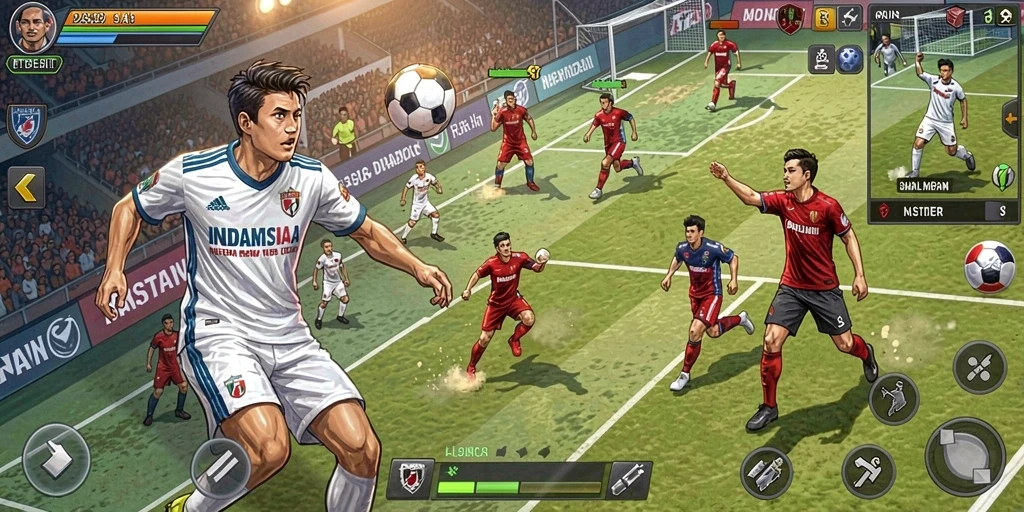 Ilustrasi menu utama dengan pilihan mode permainan.